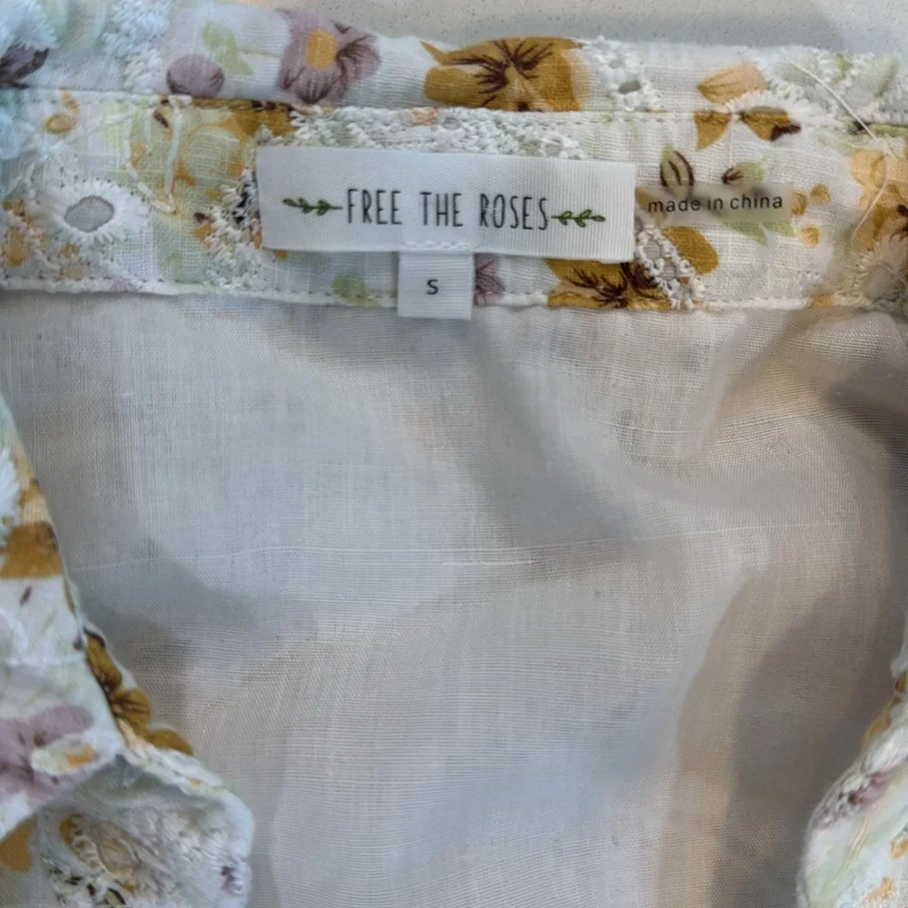 Free the Roses Yellow Roses Dress size S - Picture 2 of 9